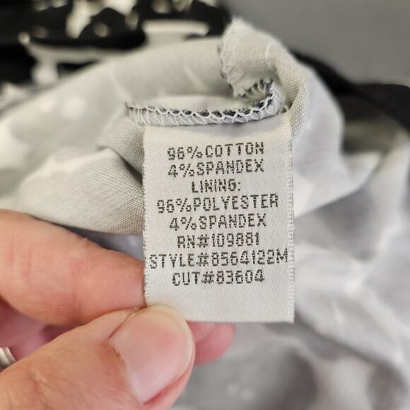 DONNA RICCO Sleeveless Knee Length Dress Womens 6 Floral Black White Cut Out - Picture 5 of 12